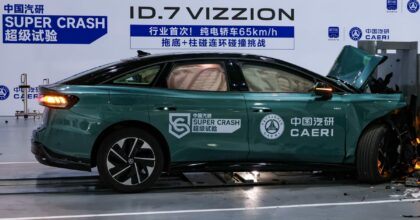 Volkswagen ID.7 Vizzion crash test in China. Credit: VW-FAW-1